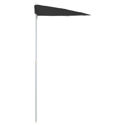 Ombrellone Semicircolare da Giardino con Palo 180x90 cm Nero | homemem39
