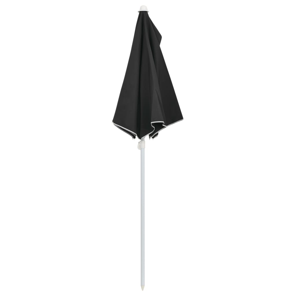 Ombrellone Semicircolare da Giardino con Palo 180x90 cm Nero | homemem39