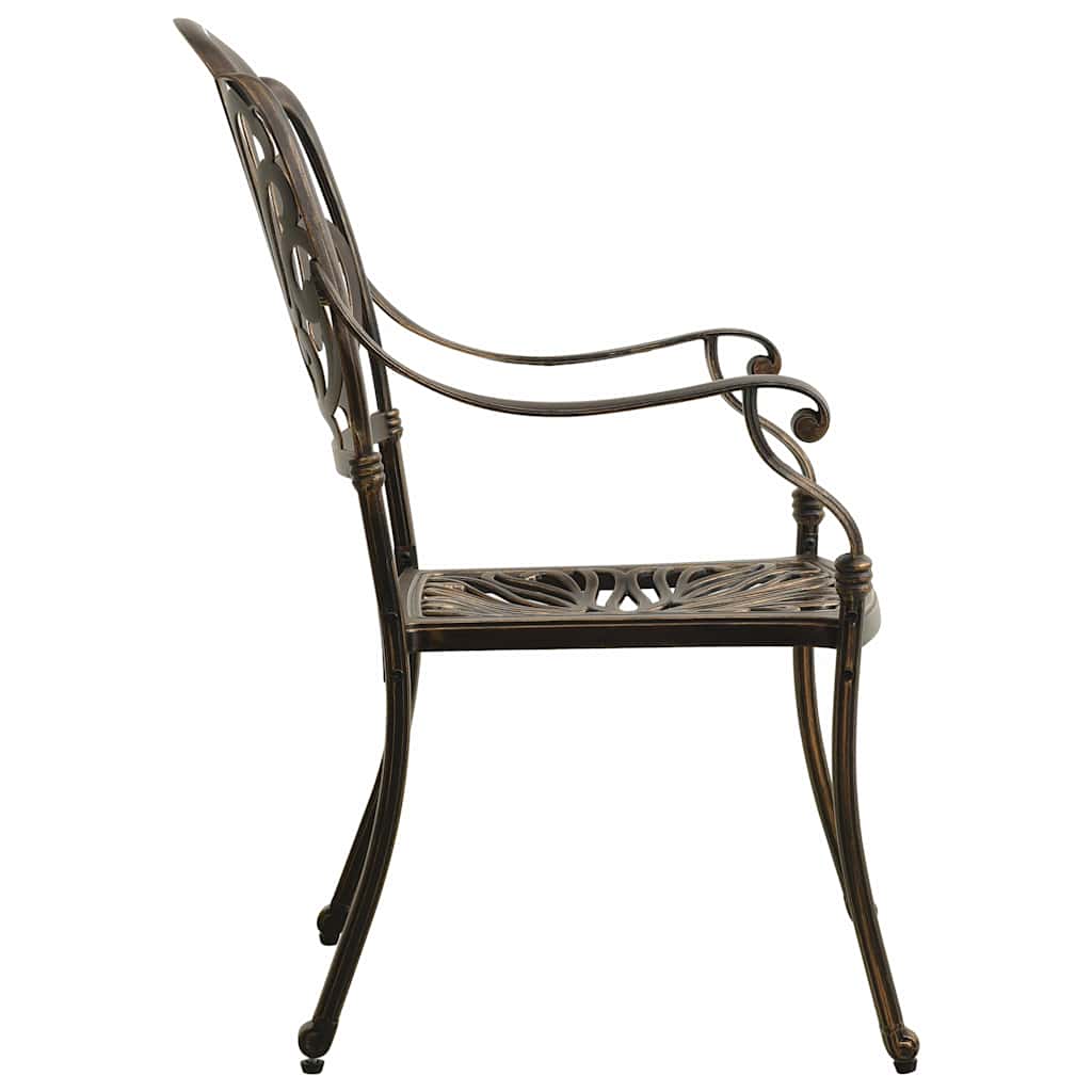 Sedie da Giardino 2 pz in Alluminio Pressofuso Bronzo | homemem39