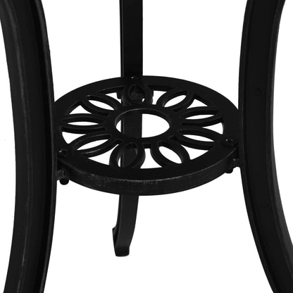 Tavolo da Giardino Nero 62x62x65 cm in Alluminio Pressofuso | homemem39