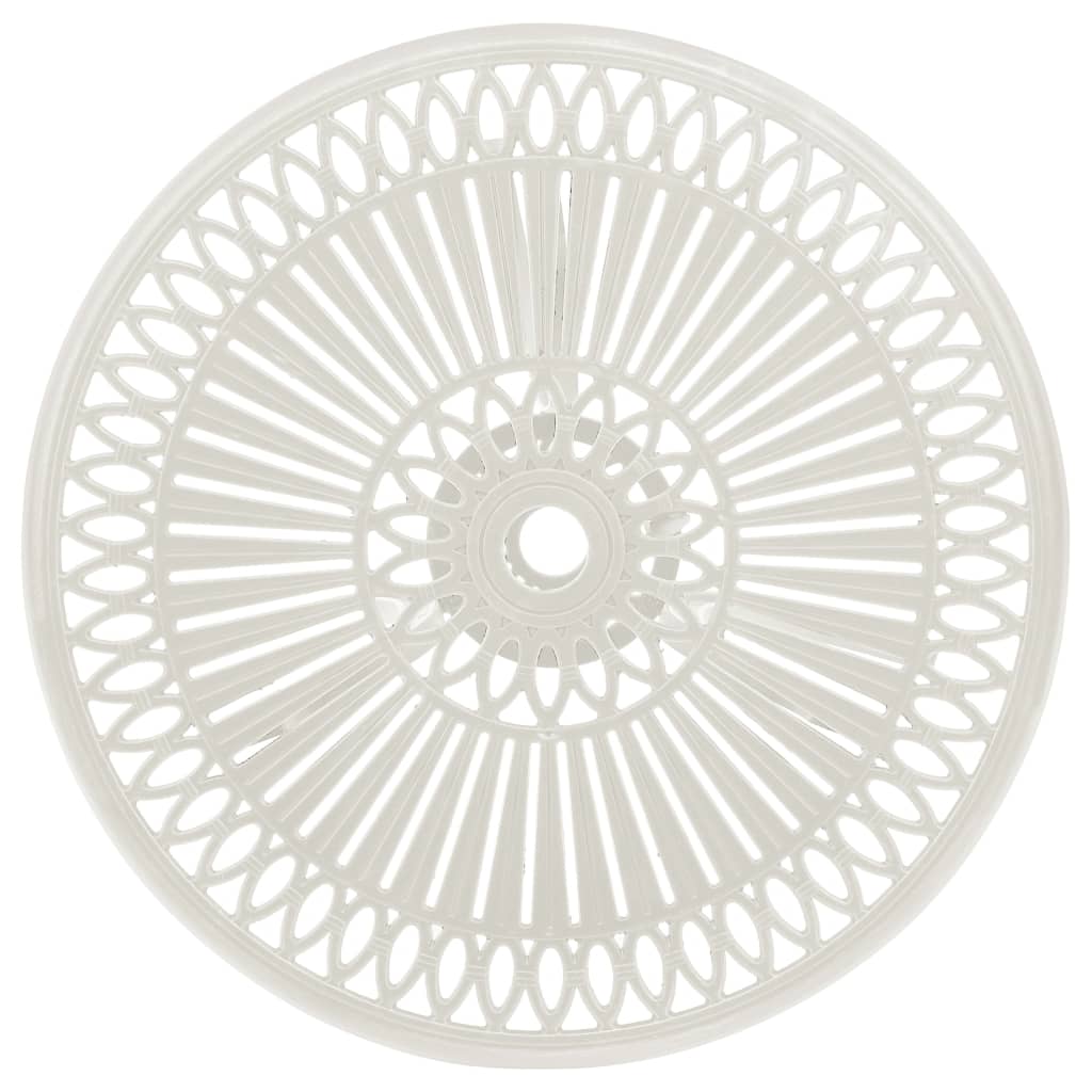 Tavolo da Giardino Bianco 62x62x65 cm in Alluminio Pressofuso | homemem39