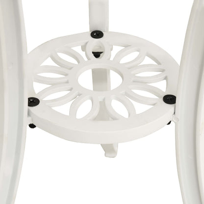 Tavolo da Giardino Bianco 62x62x65 cm in Alluminio Pressofuso | homemem39