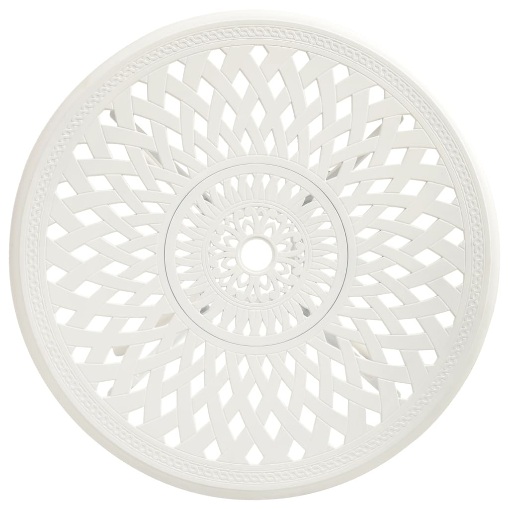 Tavolo da Giardino Bianco 78x78x72 cm in Alluminio Pressofuso | homemem39