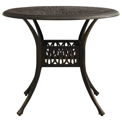 Tavolo da Giardino Bronzo 90x90x74 cm in Alluminio Pressofuso | homemem39