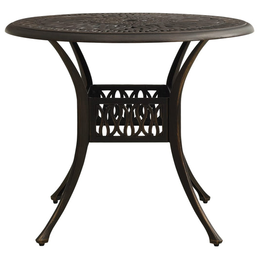 Tavolo da Giardino Bronzo 90x90x74 cm in Alluminio Pressofuso | homemem39