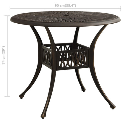 Tavolo da Giardino Bronzo 90x90x74 cm in Alluminio Pressofuso | homemem39