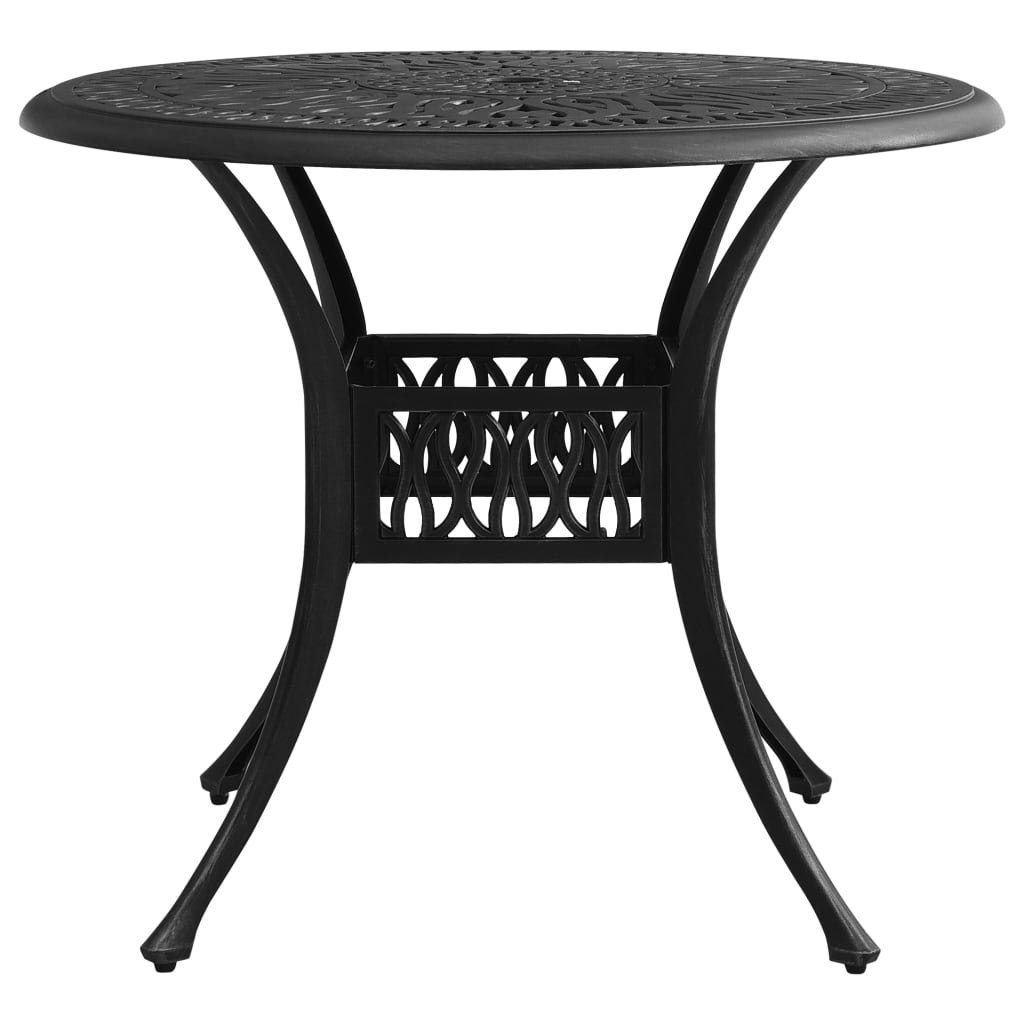 Tavolo da Giardino Nero 90x90x74 cm in Alluminio Pressofuso | homemem39