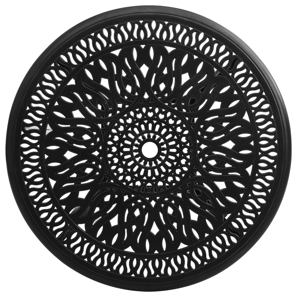 Tavolo da Giardino Nero 90x90x74 cm in Alluminio Pressofuso | homemem39