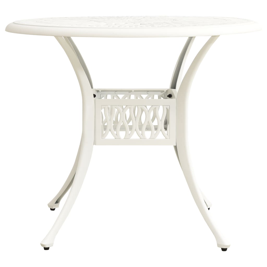 Tavolo da Giardino Bianco 90x90x74 cm in Alluminio Pressofuso | homemem39