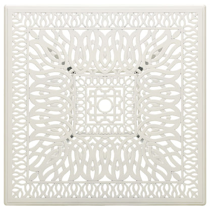 Tavolo da Giardino Bianco 90x90x73 cm in Alluminio Pressofuso | homemem39