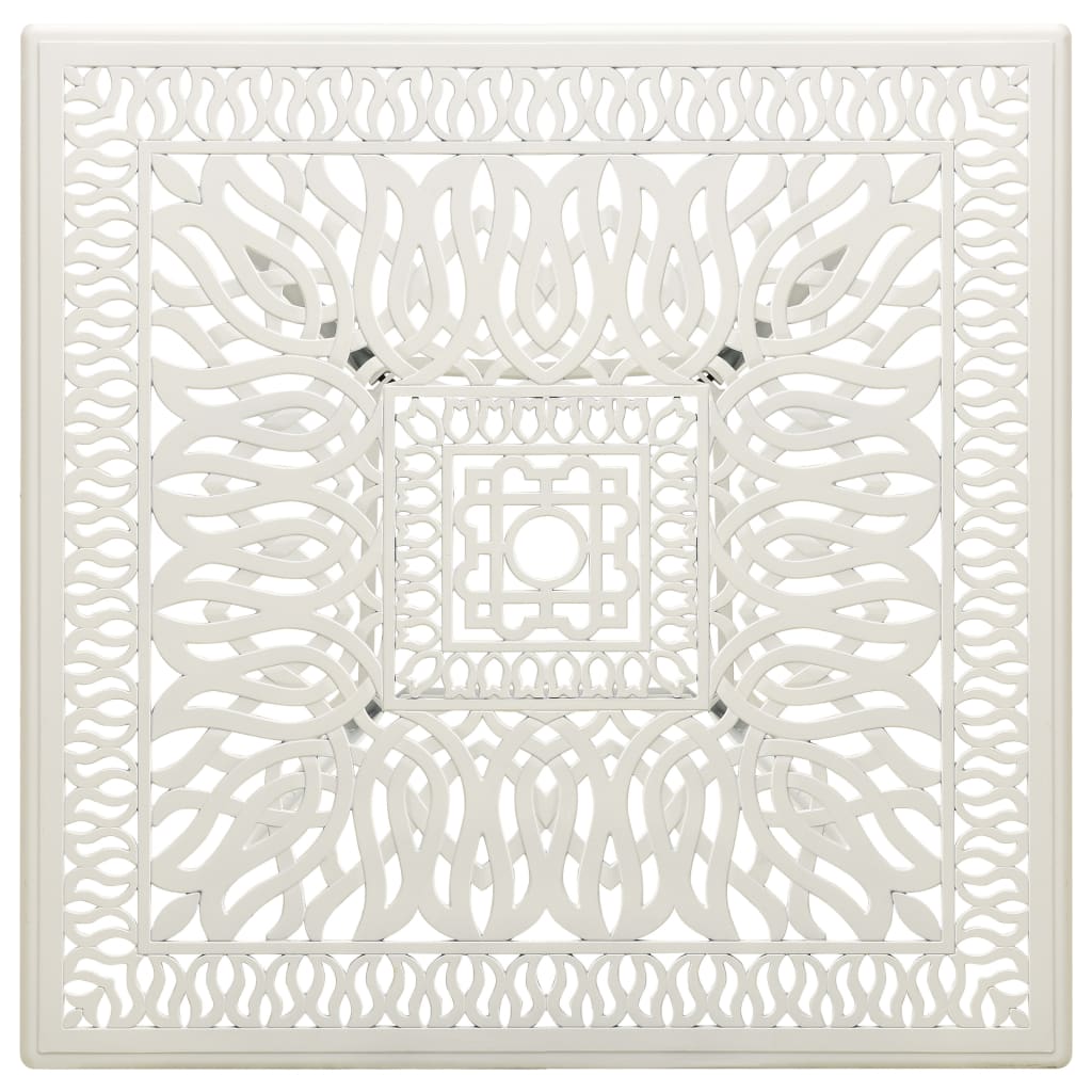 Tavolo da Giardino Bianco 90x90x73 cm in Alluminio Pressofuso - homemem39