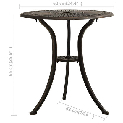 Set da Bistrot 3 pz in Alluminio Pressofuso Bronzo