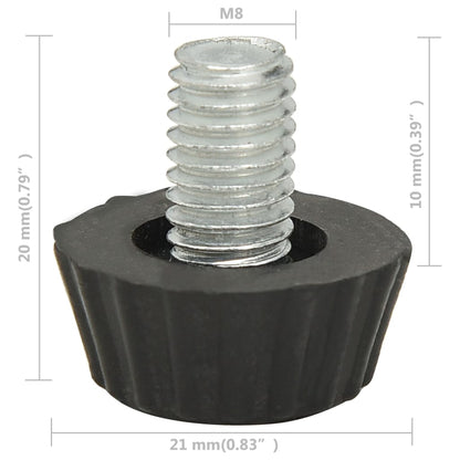 Piedini per Mobili Regolabili M8 18 pz Neri | homemem39