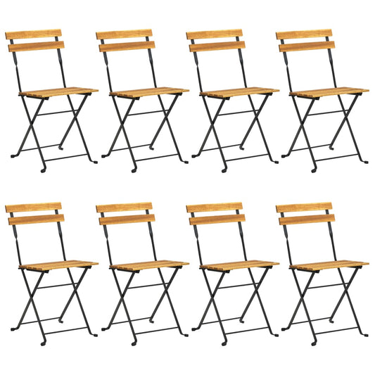 Set da Pranzo Pieghevole per Giardino 9pz in Massello di Acacia - homemem39