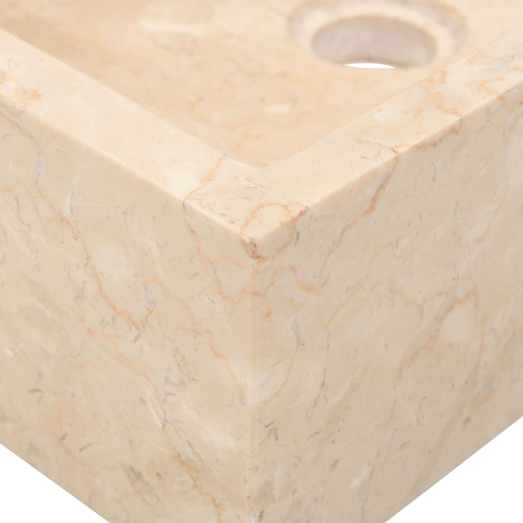 Armadietto da Bagno in Legno di Teak con Lavabo in Marmo Crema | homemem39