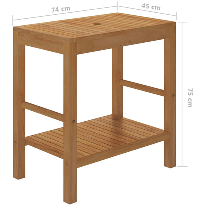 Armadietto da Bagno in Legno di Teak con Lavabo in Marmo Crema | homemem39