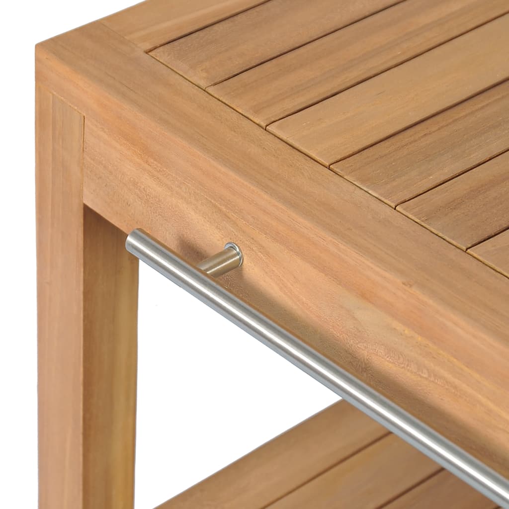 Armadietto da Bagno in Legno di Teak con Lavabi in Marmo Nero - homemem39