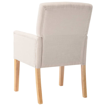 Dining Chairs with Armrests 6 pcs Beige in Fabric