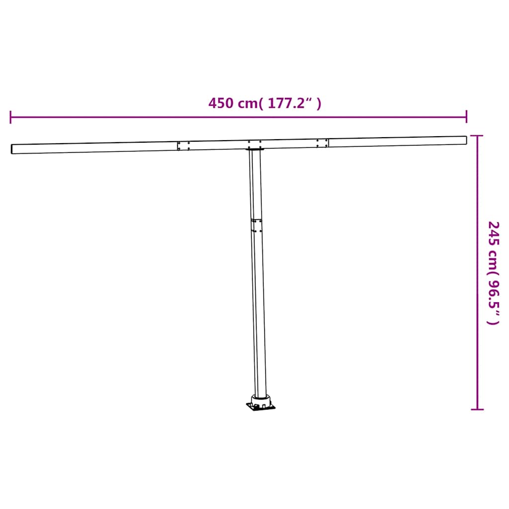 Set Pali per Tenda da Sole Antracite 450x245 cm Ferro - homemem39