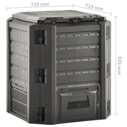 Compostiera da Giardino Nera 380 L | homemem39