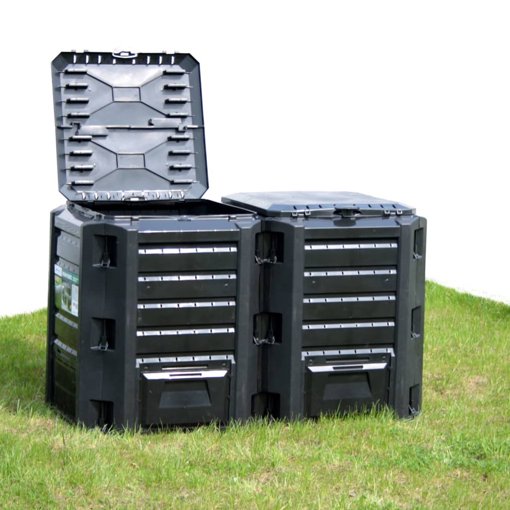 Compostiera da Giardino Nera 380 L | homemem39