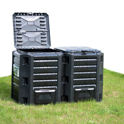 Compostiera da Giardino Nera 380 L | homemem39