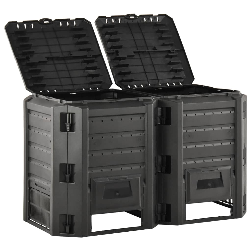 Compostiera da Giardino Nera 800 L | homemem39