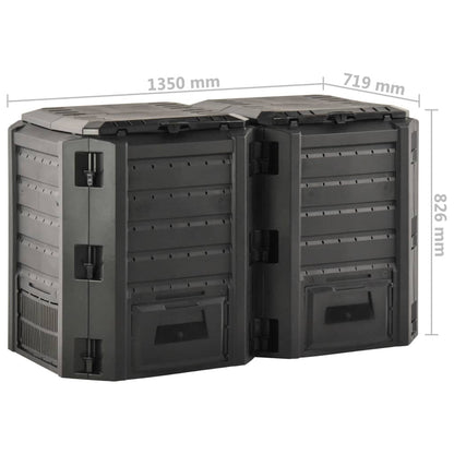 Compostiera da Giardino Nera 800 L | homemem39