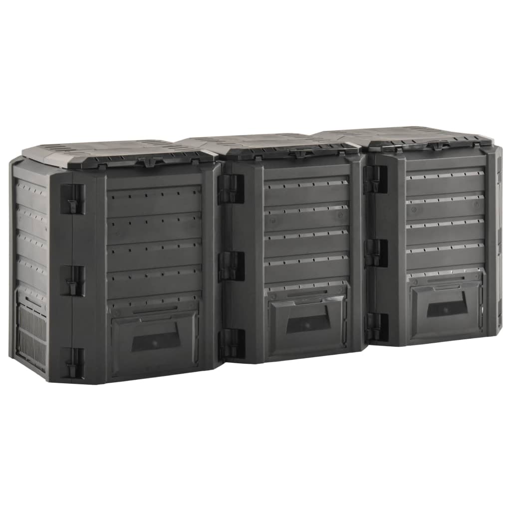 Compostiera da Giardino Nera 1200 L - homemem39