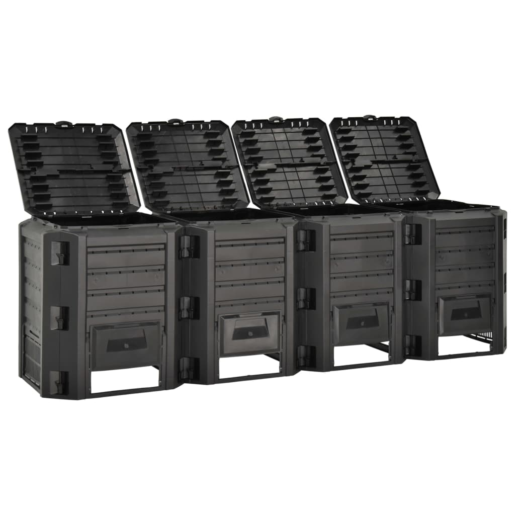 Compostiera da Giardino Nera 1600 L | homemem39