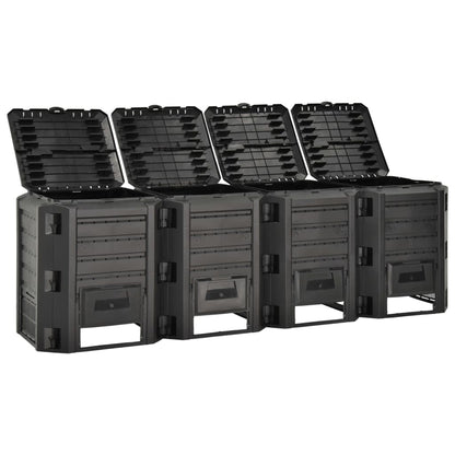 Compostiera da Giardino Nera 1600 L | homemem39