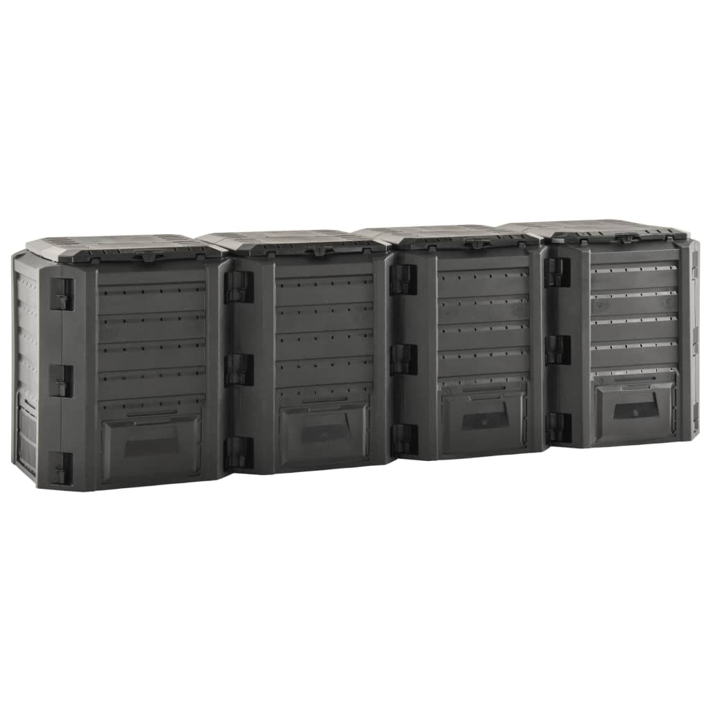 Compostiera da Giardino Nera 1600 L | homemem39