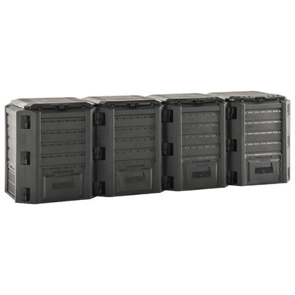 Compostiera da Giardino Nera 1600 L | homemem39