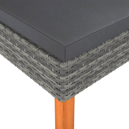 Poggiapiedi in Polyrattan e Legno Massello di Eucalipto - homemem39