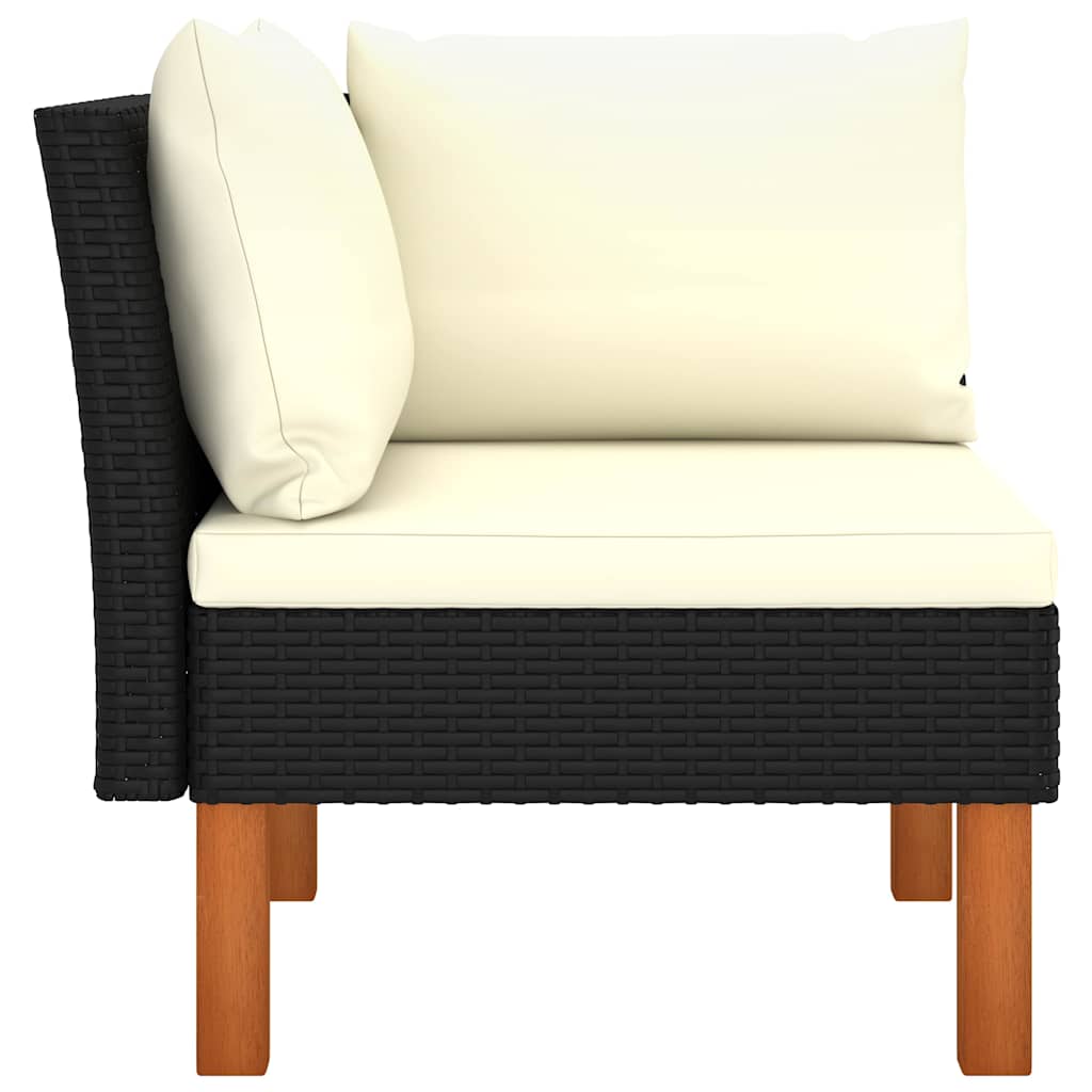 Poltrone Angolari 2 pz Polyrattan e Legno Massello di Eucalipto | homemem39