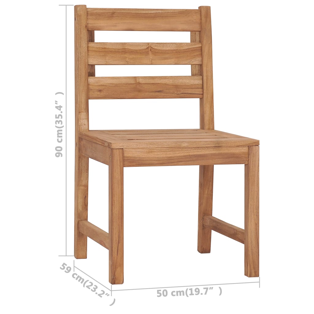 Sedie da Giardino 2 pz in Legno Massello di Teak - homemem39