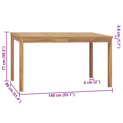 Tavolo da Pranzo da Giardino 140x80x77 cm in Massello di Teak | homemem39