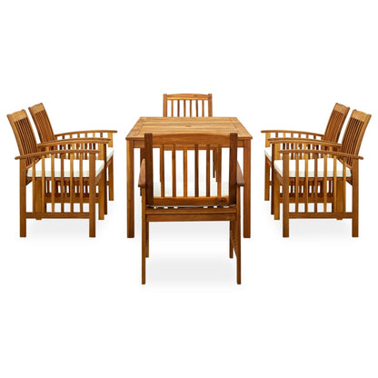 Set da Pranzo da Giardino 7 pz con Cuscini Massello di Acacia - homemem39