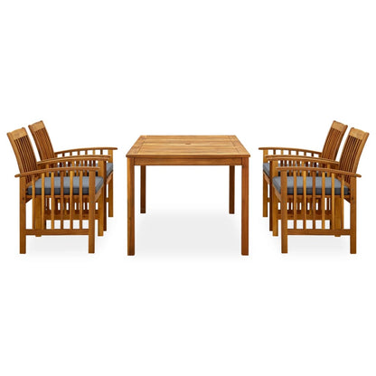 Set da Pranzo da Giardino 5 pz con Cuscini Massello di Acacia - homemem39