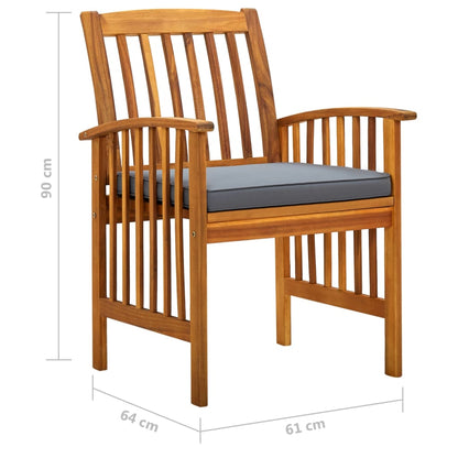 Set da Pranzo da Giardino 5 pz con Cuscini Massello di Acacia | homemem39