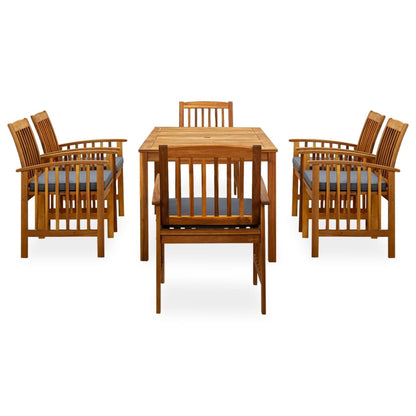 Set da Pranzo da Giardino 7 pz con Cuscini Massello di Acacia - homemem39