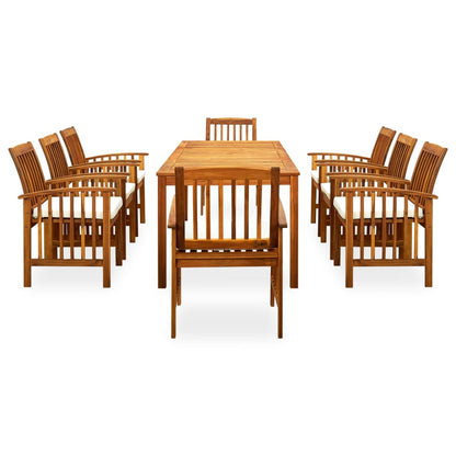 Set da Pranzo da Giardino 9 pz con Cuscini Massello di Acacia - homemem39