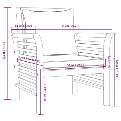 Set Salotto da Giardino 5 pz con Cuscini Legno Massello Acacia | homemem39