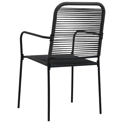Set da Pranzo da Esterni 5 pz in Corda di Cotone e Acciaio Nero