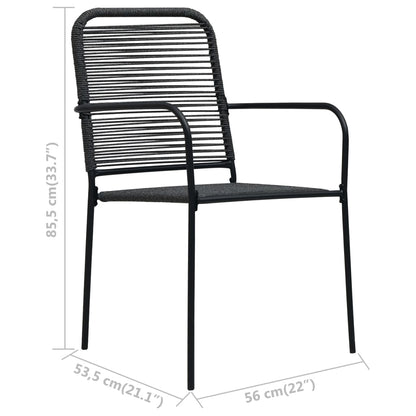 Set da Pranzo da Esterni 9 pz in Corda di Cotone e Acciaio Nero | homemem39