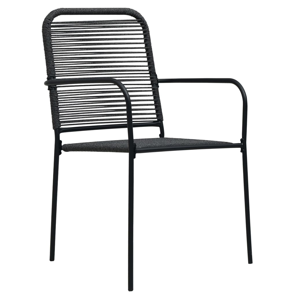 Set da Pranzo da Esterni 9 pz in Corda di Cotone e Acciaio Nero | homemem39