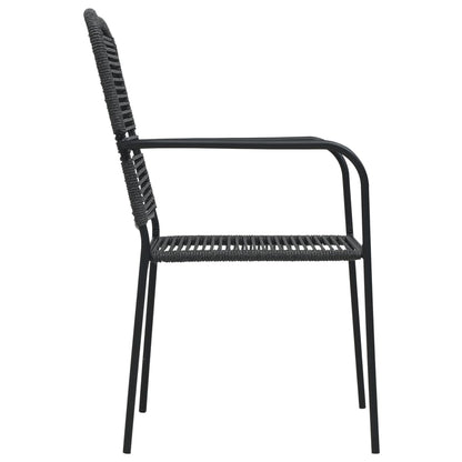 Set da Pranzo da Esterni 9 pz in Corda di Cotone e Acciaio Nero | homemem39