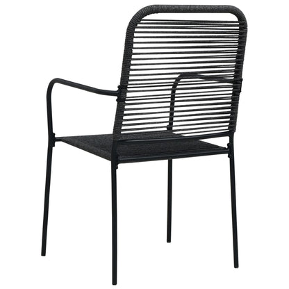 Set da Pranzo da Esterni 9 pz in Corda di Cotone e Acciaio Nero | homemem39
