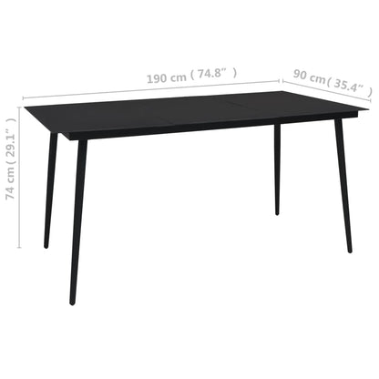 Set da Pranzo da Esterni 9 pz in Corda di Cotone e Acciaio Nero | homemem39