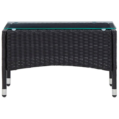 Set Divani da Giardino 2 pz con Cuscino in Polyrattan Nero